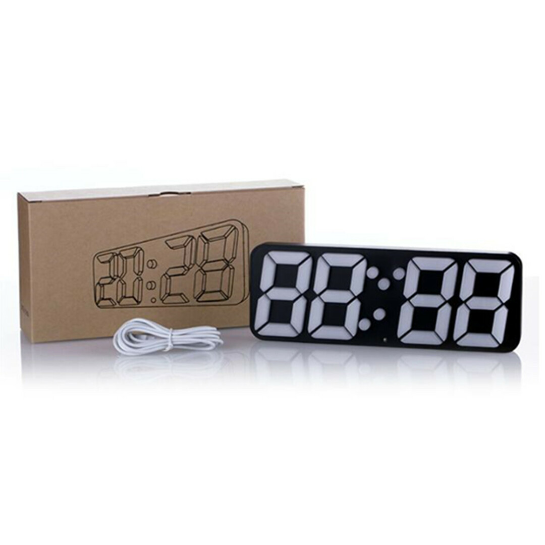 Digital Clock 115 RGB Colors Wall Alarm Clock Remote Control Alarm Date Clock Thermometer Function Clock Voice Control