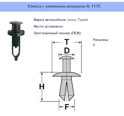 Clip nº 1178 para-choque, grades Lexus Toyota