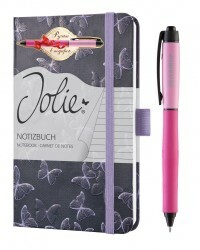 Cuaderno Sigel. Jolie Natural Beauty, A6, 87 hojas, línea, mariposas mágicas + bolígrafo Stabilo. Paleta