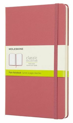 Notisblokk, Moleskine, Moleskine Classic Large 130 * 210mm 240p. uforet innbundet rosa