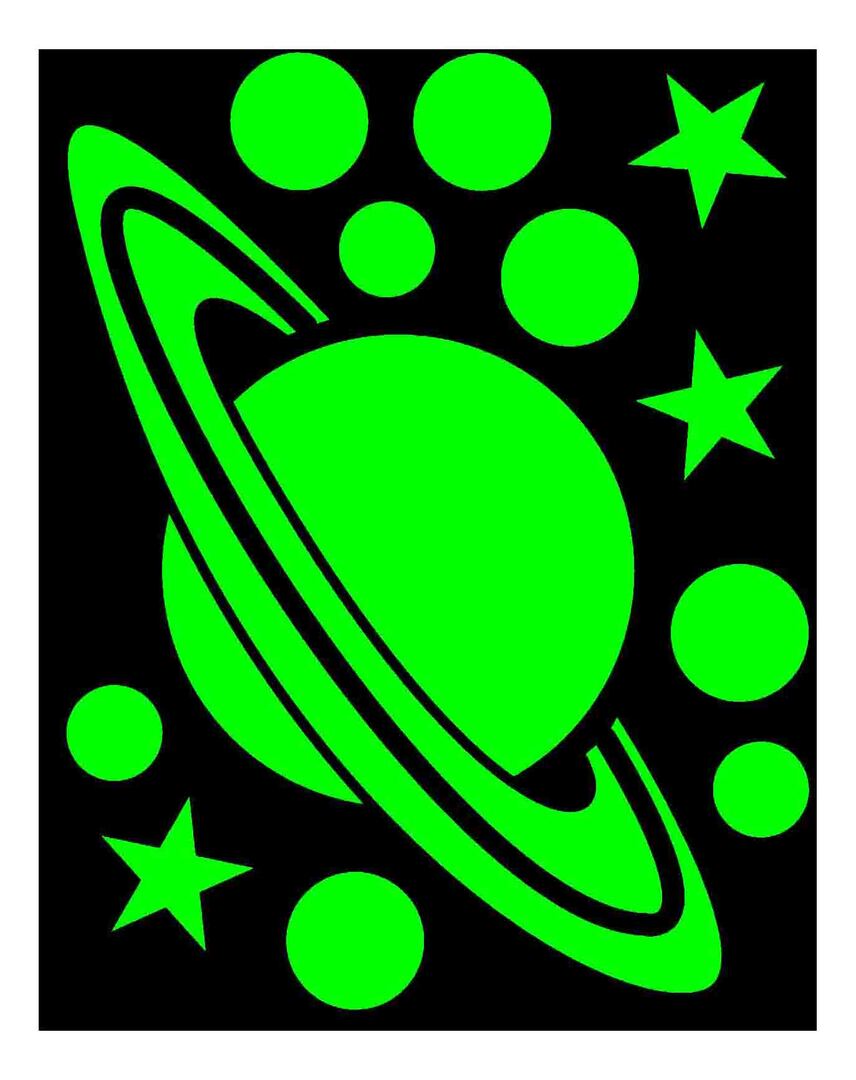 Dekorativ klistermärke för barnrum Starry Sky Saturn