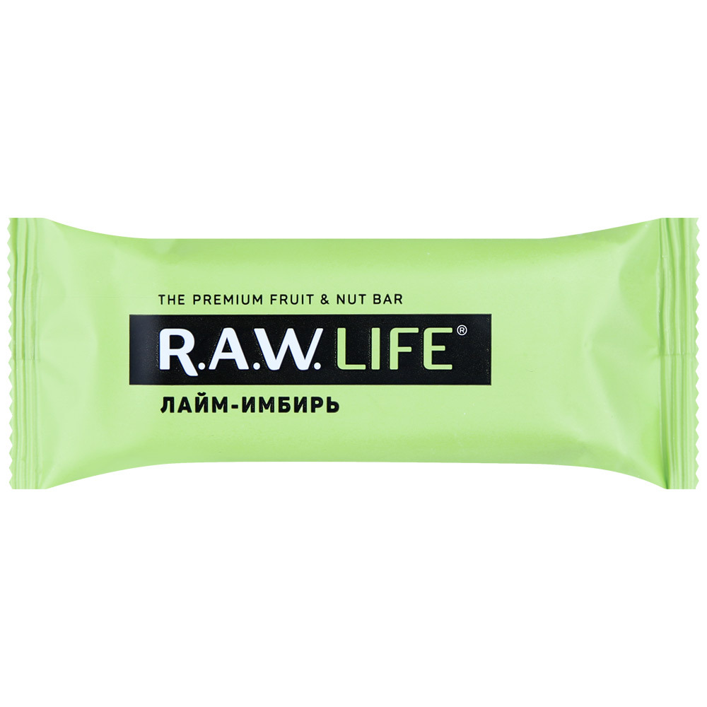 Raw Life Riekstu-augļu batoniņš Laima-ingvers 47g