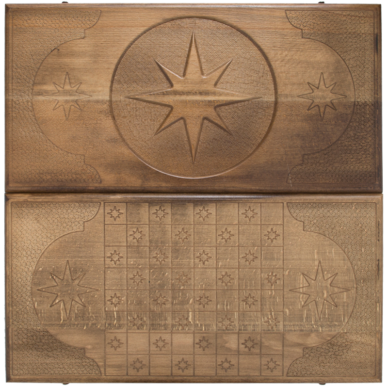 Backgammon udskåret Star Ustyan gu007