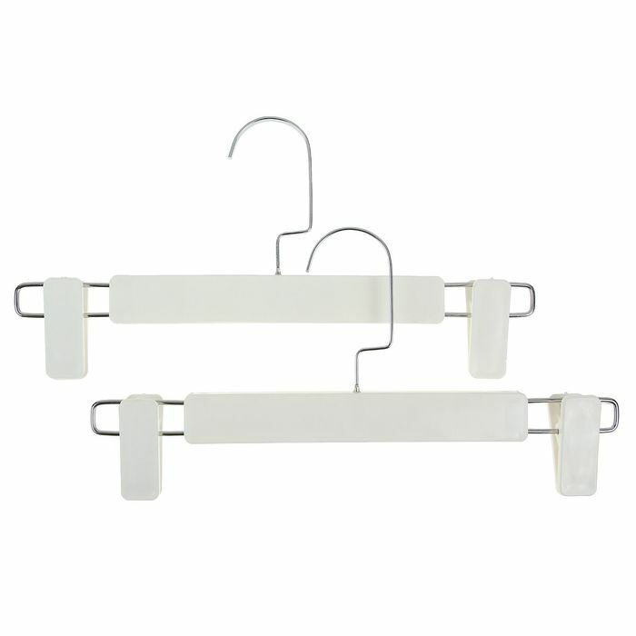 Hanger for trousers and skirts with clips 30x17 cm, white