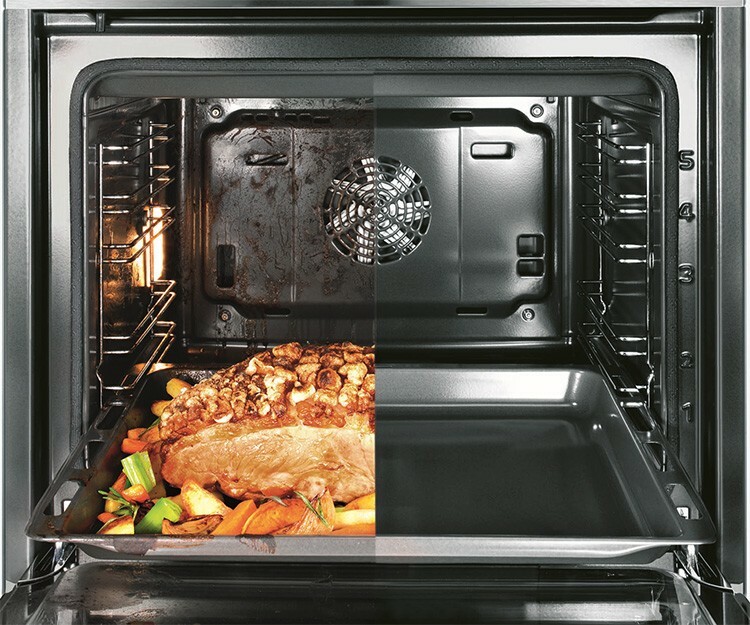 After each cooking, a large amount of fat remains on the walls of the oven, which needs to be cleaned