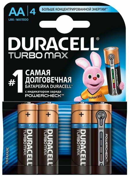 Duracell Duracell Turbo AA / LR06 sārma baterijas, 4 gab.