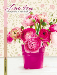 Business notatbok Kjærlighetshistorie og blomster, A6, 80 ark