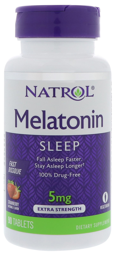 Natrol Melatonin Schlafergänzung 90 Tab. Erdbeere