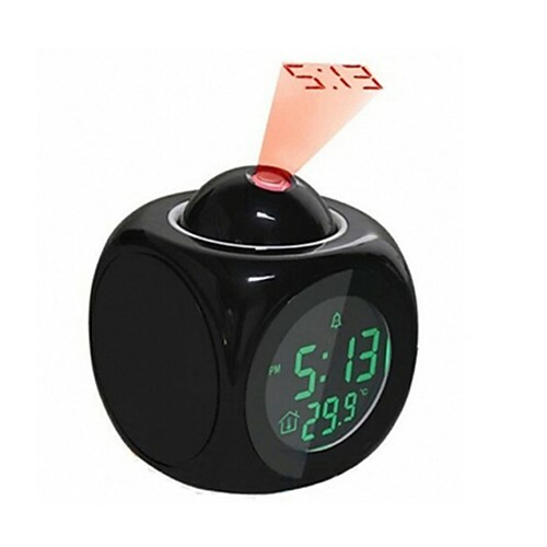 Lcd projection led display time digital alarm clock talking voice prompt thermometer snooze