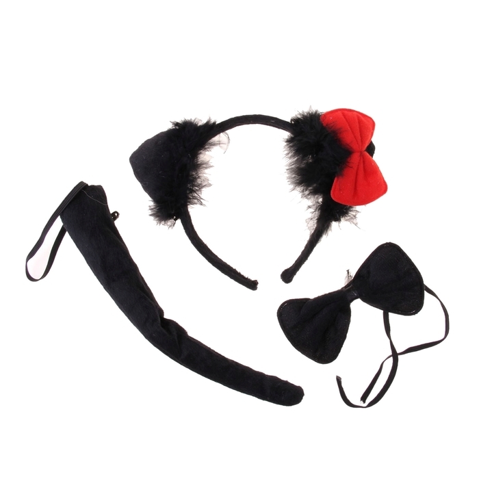 Carnival set three items: headband, bow, tail