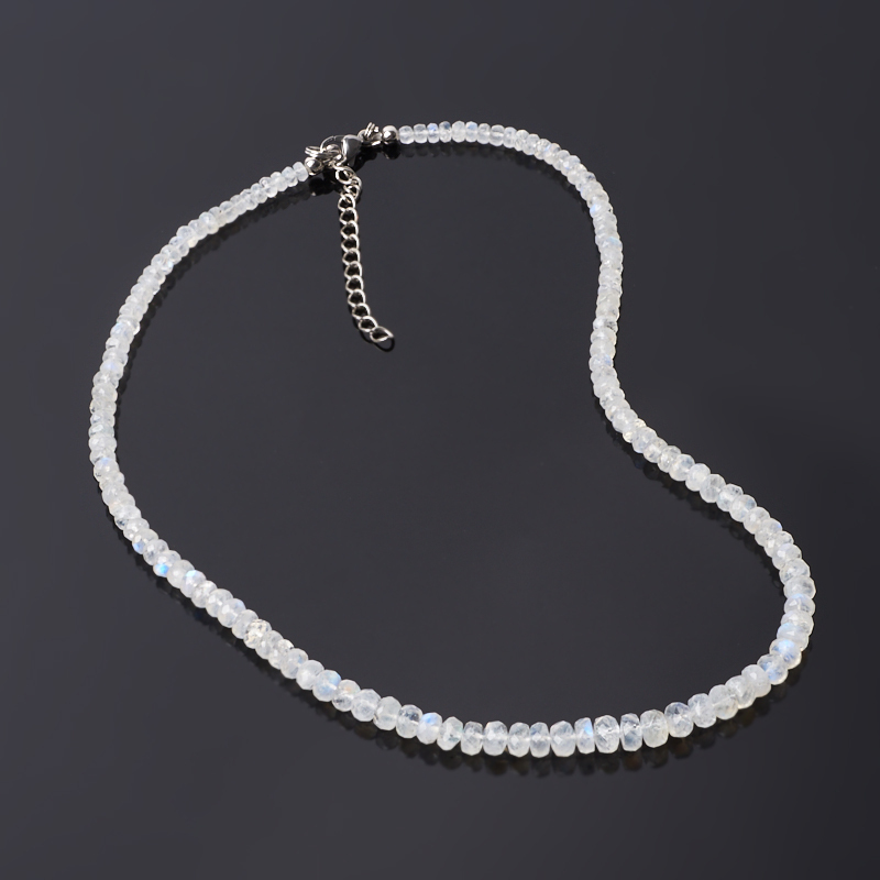 Moonstone beads (chir. Steel) cut 47 cm (+7 cm)
