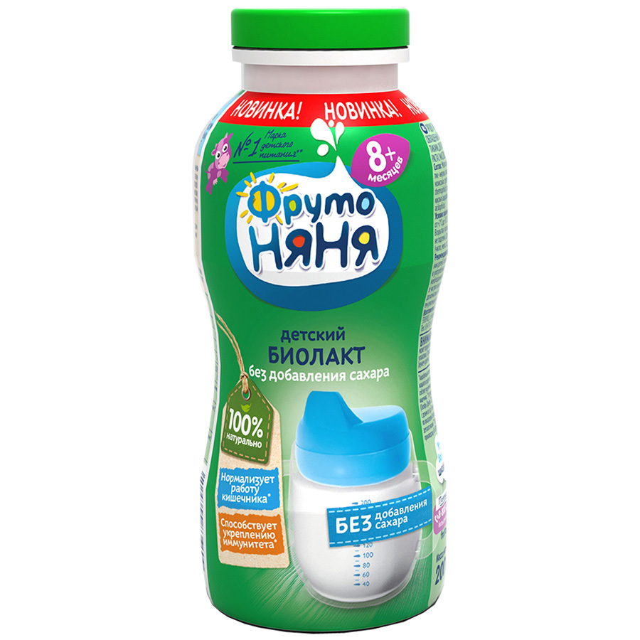 Produto lácteo fermentado FrutoNyanya Biolact para crianças a partir dos 8 meses 3,4%, 200g