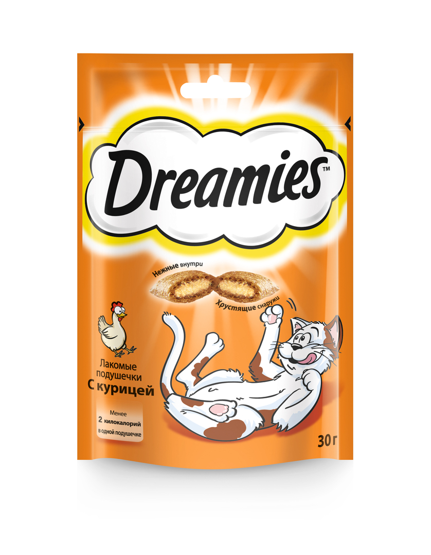 Dreamies -herkku aikuisille kissoille kanalla, 30 g