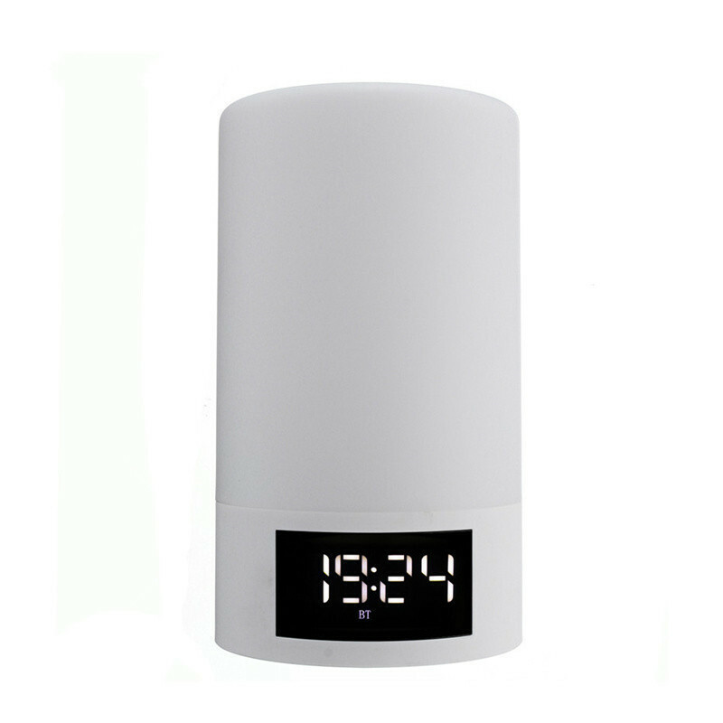 Hjem vækkeur Bærbar trådløs Bluetooth -højttaler LED FM -radio Håndfri