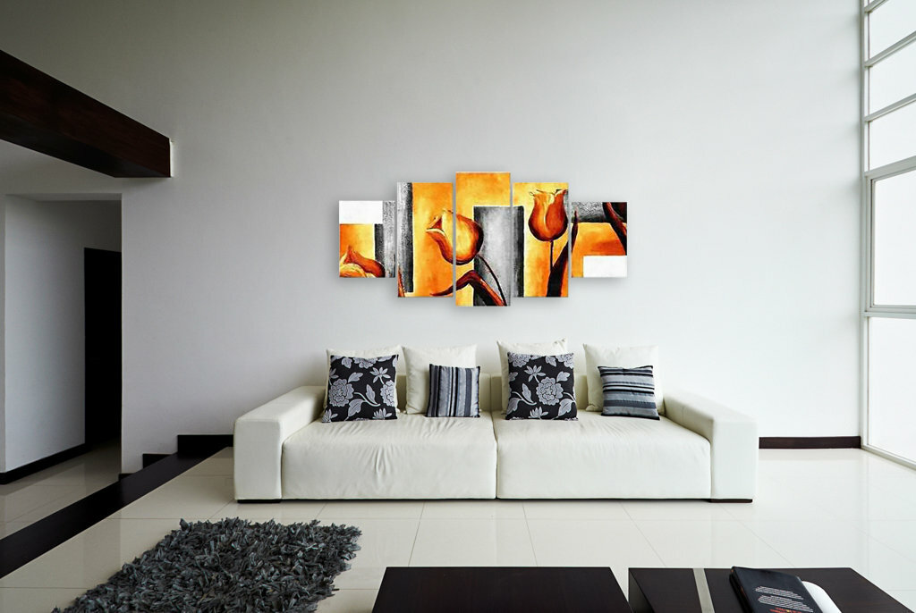 Wählen Sie ein Gemälde für ein Wohnzimmer im minimalistischen Stil