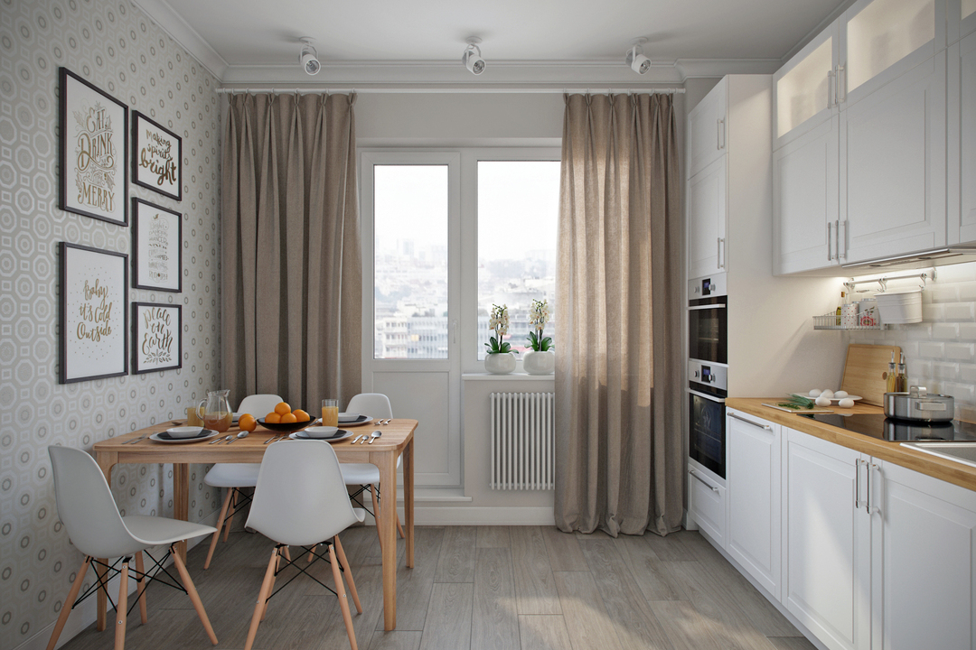 Mutfak 12 m2: iç tasarım +100 düzen fikirleri fotoğrafı