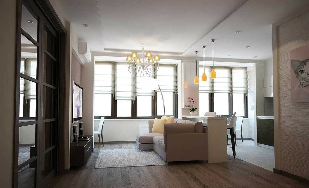 4 kambarių 60 kvadratinių metrų ir 49 kambarių Chruščiovo pertvarkymas: buto pertvarkymo dizainas su nuotrauka