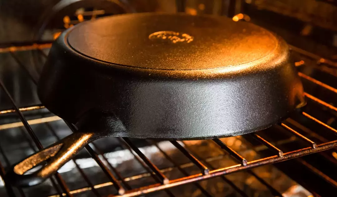 cast iron skillet in the oven
