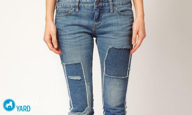Hvordan laver du en patch på jeans på mit knæ?