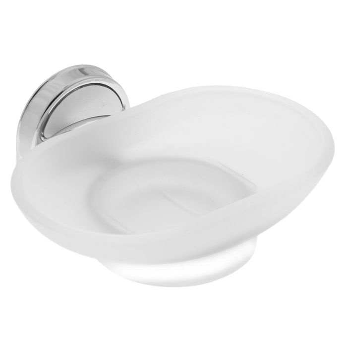 Wall-mounted soap dish Accoona A11202, glass, chrome