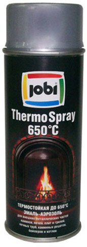Smaltovaný aerosol Jobi žáruvzdorný 650 * C 400 ml černý
