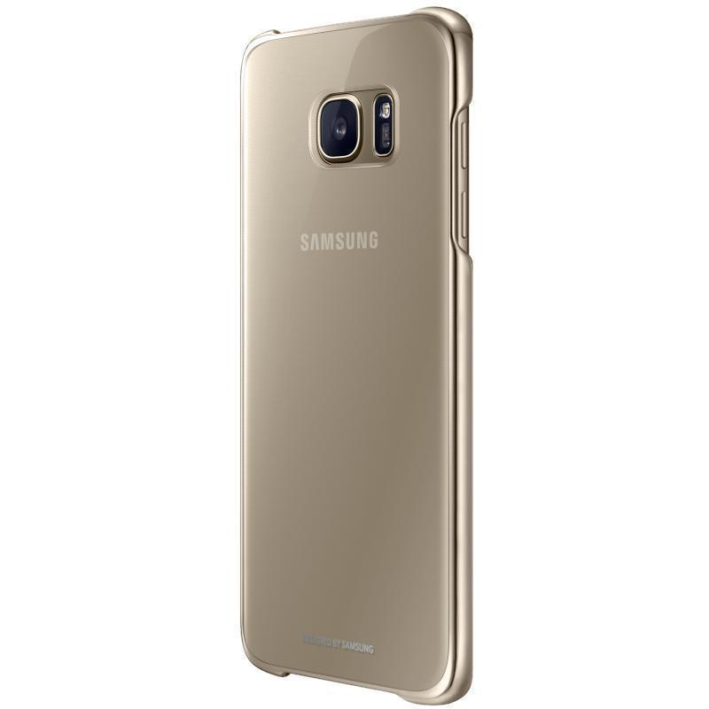 Capa traseira de silicone para Samsung Galaxy S7 Edge com pára-choque (dourado)