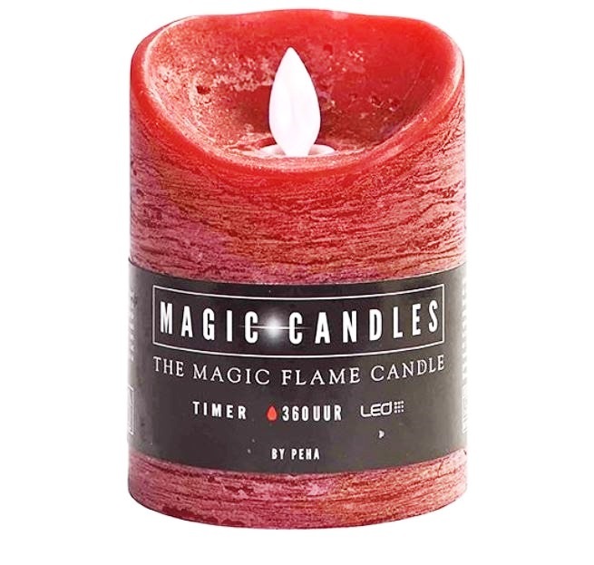 Lamp candle wax with a live flame, 10 * 7.5 cm, red, battery MB-20119