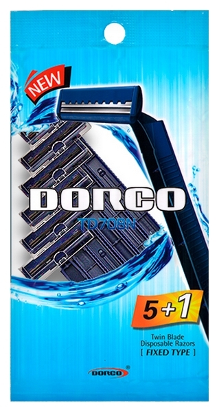 Razor Dorco TD708N Twin Blade 5 plus 1 Disposable Razors Blue