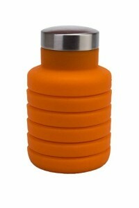 Botella de agua de silicona Bradex plegable con tapa, 500 ml, color: naranja