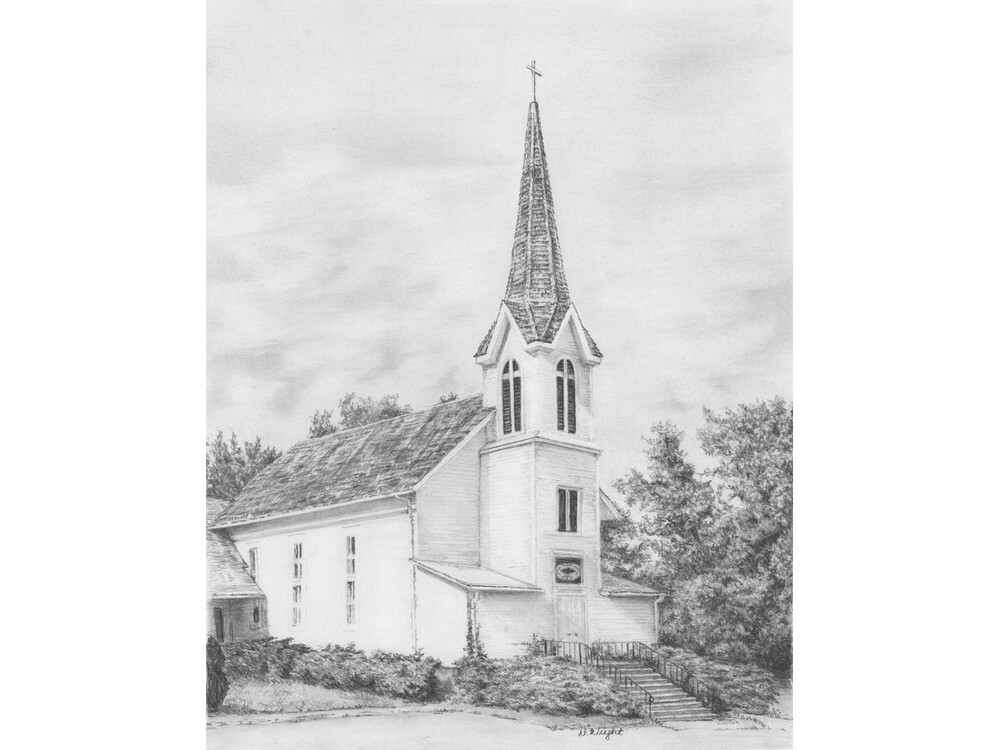 Sada na skicování kostela břečťanu