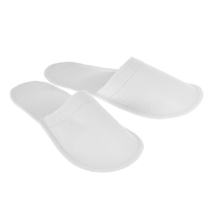 Bath slippers, white, no embroidery