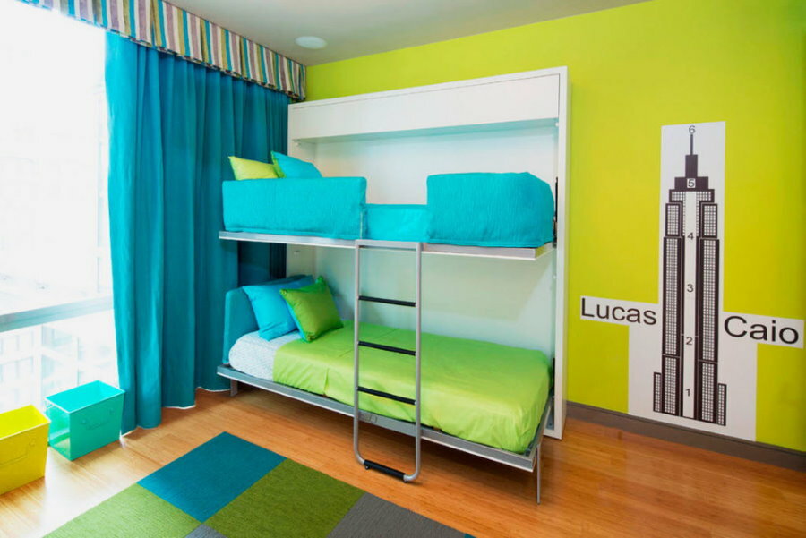 Rozkládací postele v moderním dětském pokoji