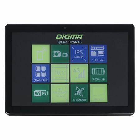 Planšetdators DIGMA Optima 1025N 4G, 2 GB, 16 GB, 3G, 4G, Android 7.0 melns [ts1190ml]