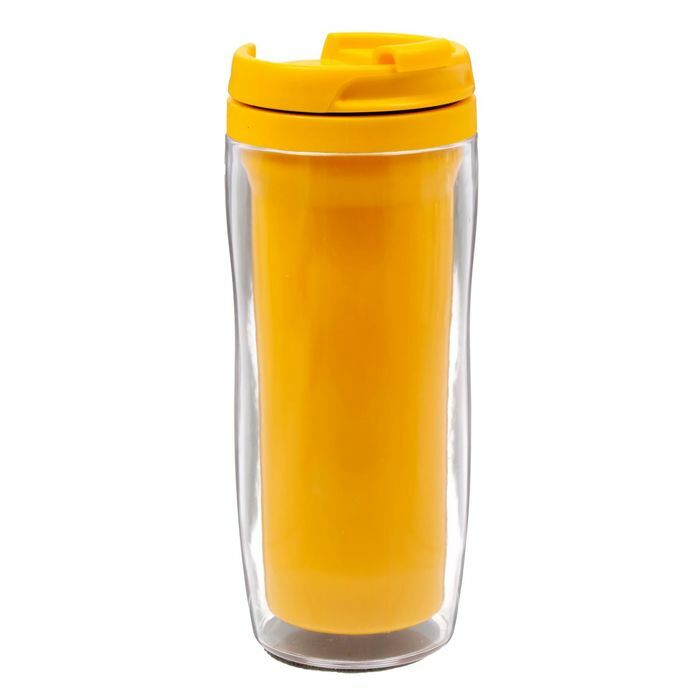 Termoglas til trykindsats, gul, 350 ml