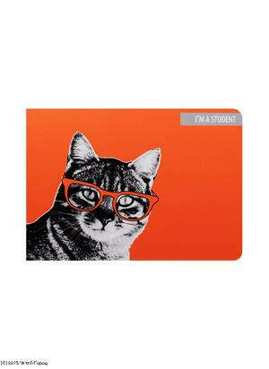Cover for a student cat with glasses