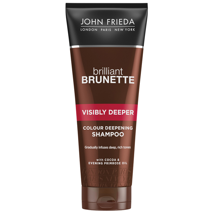 John Frieda Brilliant Brunette näkyvästi syvempi shampoo rikkaiden tummien hiusten luomiseksi 250 ml: hinnat alkaen 510 dollaria osta edullisesti verkkokaupasta