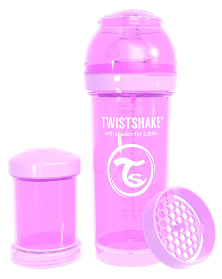 Twistshake koolikutevastane söötmispudel Pastel Purple 260 ml