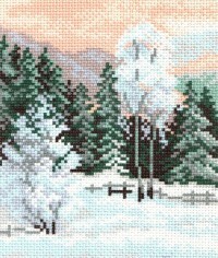 Siuvinėjimo kryžiumi rinkinys Piešimas ant drobės. Žiemos laikas, 16x20 cm, menas 0798-1