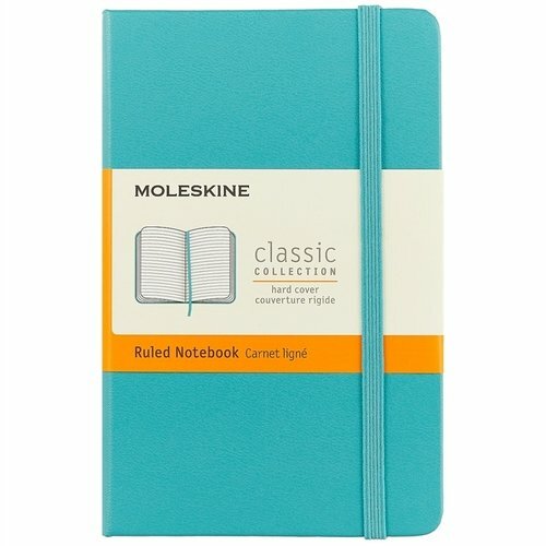 Notisblokk 192 sider 9 * 14cm Moleskine linjal, Moleskine CLASSIC Pocket, hard cover blue