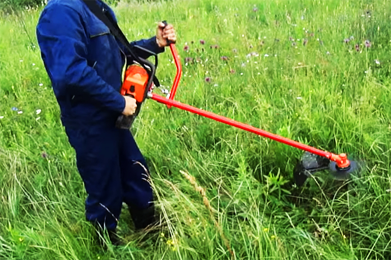 Moottorisahan trimmeri helpottaa ruohon leikkaamista