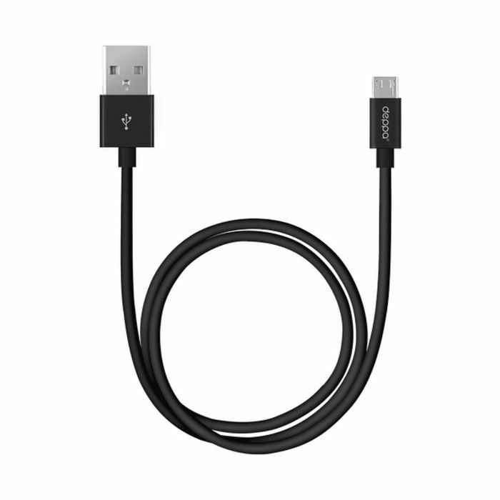 Deppa (72229) Micro-USB-Kabel, schwarz, 3 m