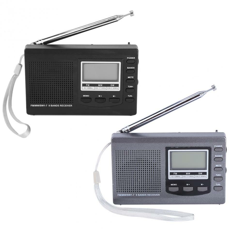 Draagbare mini FM MW SW digitale wekker FM-radio-ontvanger