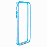 Kaitse-kaitseraud Puro kaitseraam Apple iPhone 5C plastikust / silikoonist (läbipaistev-sinine)