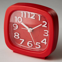 Alarm clock DT8-0002 Delta, red, 8.5x4.6x8.6 cm