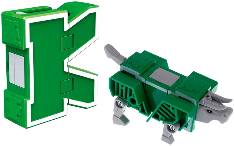 Lingvo Zoo 1TOY Transbot Zoobot Transformator Englischer Buchstabe K Bull Т15507
