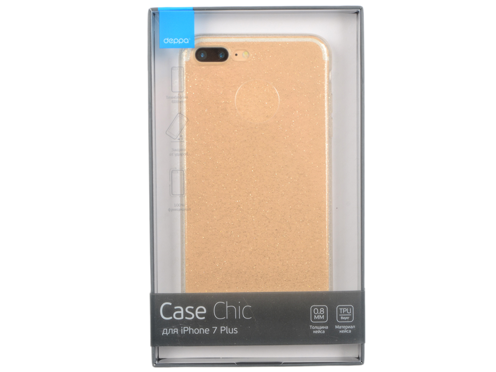 Deppa Chic Case kompatibel mit Apple iPhone 7 Plus / iPhone 8 Plus, gold, 85300