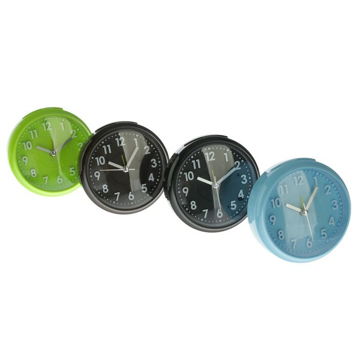 Round classic alarm clock, with illumination, plastic mix 10.5 * 10.5 cm