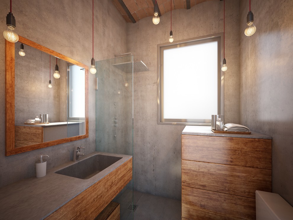 Badezimmergestaltung 3 m²: Foto ohne Toilette, Einrichtungsideen für ein kleines Badezimmer