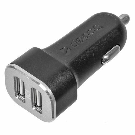 Autonabíjačka DEPPA 2xUSB, USB typ-C, 2,4A, čierna