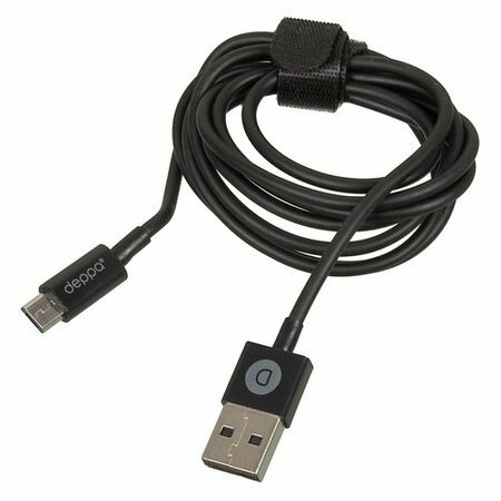 Kaapeli DEPPA micro USB B (m), USB A (m), 1,2 m, musta [72103]